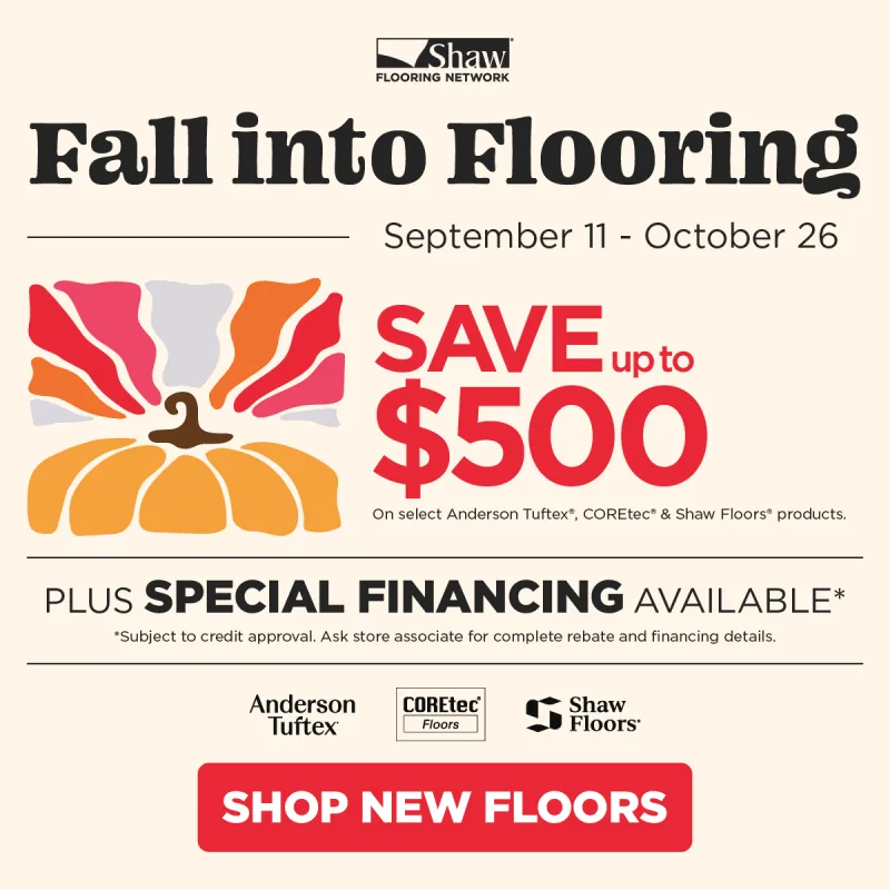 Fall into Flooring promotional artwork